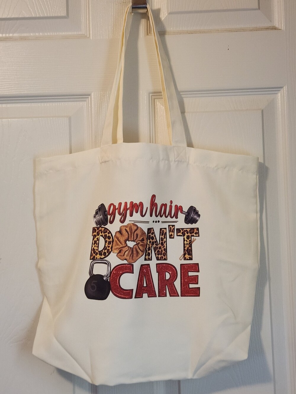 "GYM HAIR, DON'T CARE" TOTE BAG, NWOT